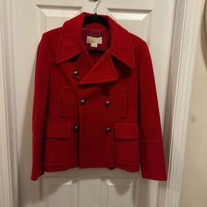 Michael Kors Red Pea Coat